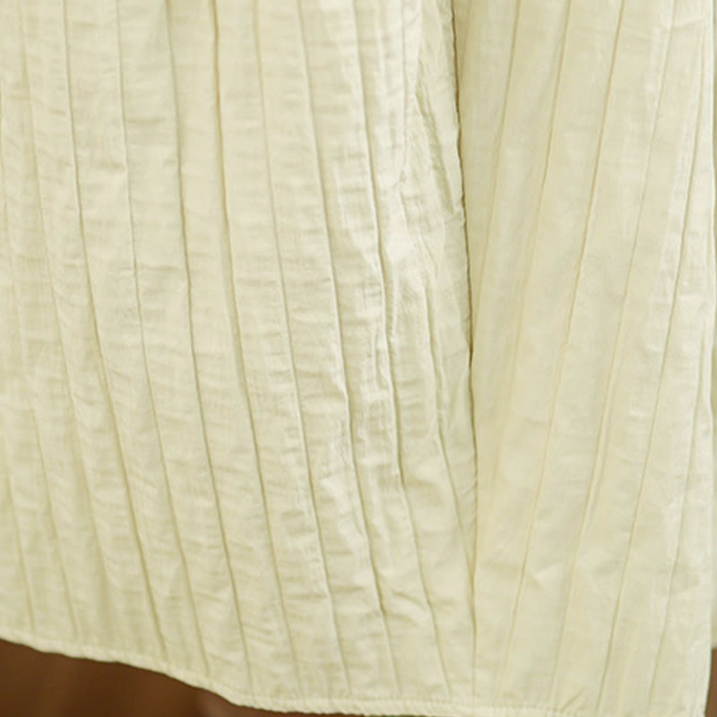 Buddha Stones Plain Pleats Design Elastic Waist Women's Thermal Skirt With Pockets - image 18