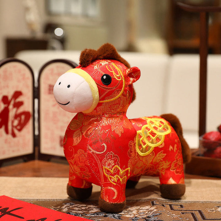 Buddha Stones Year of the Horse Copper Coins Plush Doll Home Decoration - image 8