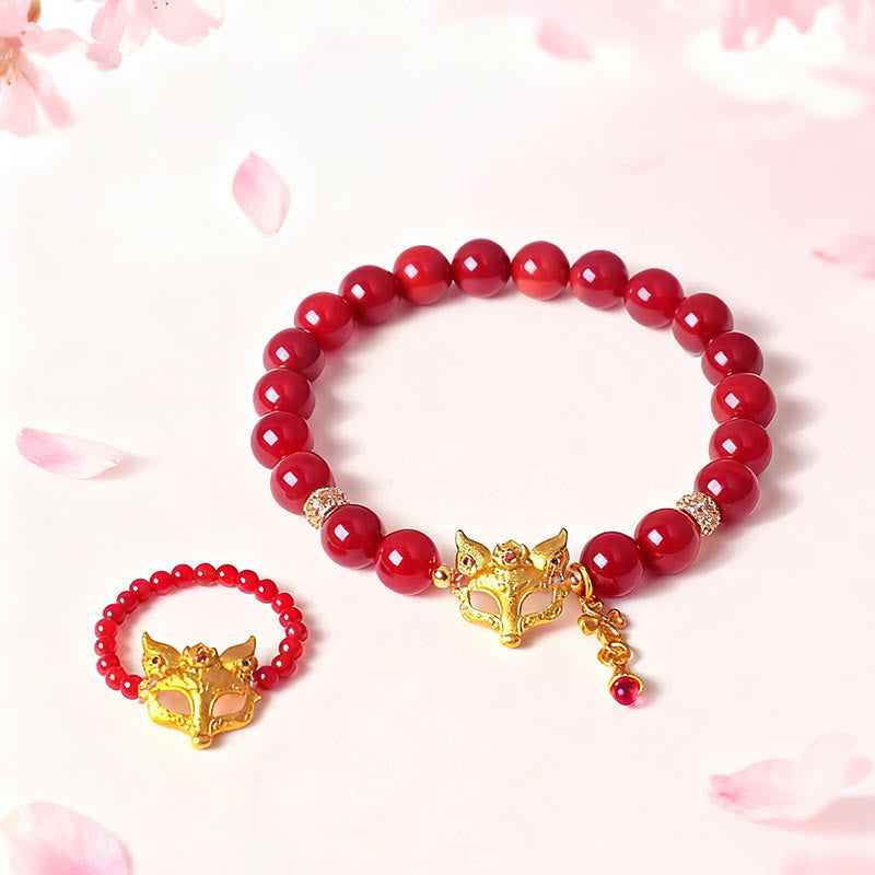 Buddha Stones Nine Tailed Fox South Red Agate Success Bracelet - image 16
