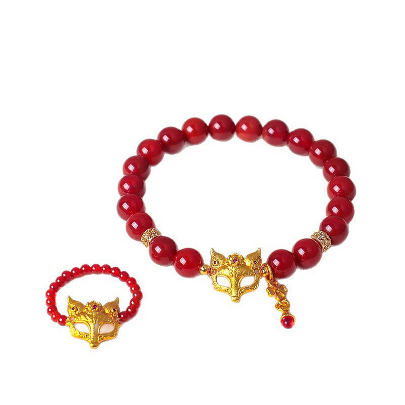 Buddha Stones Nine Tailed Fox South Red Agate Success Bracelet - image 17