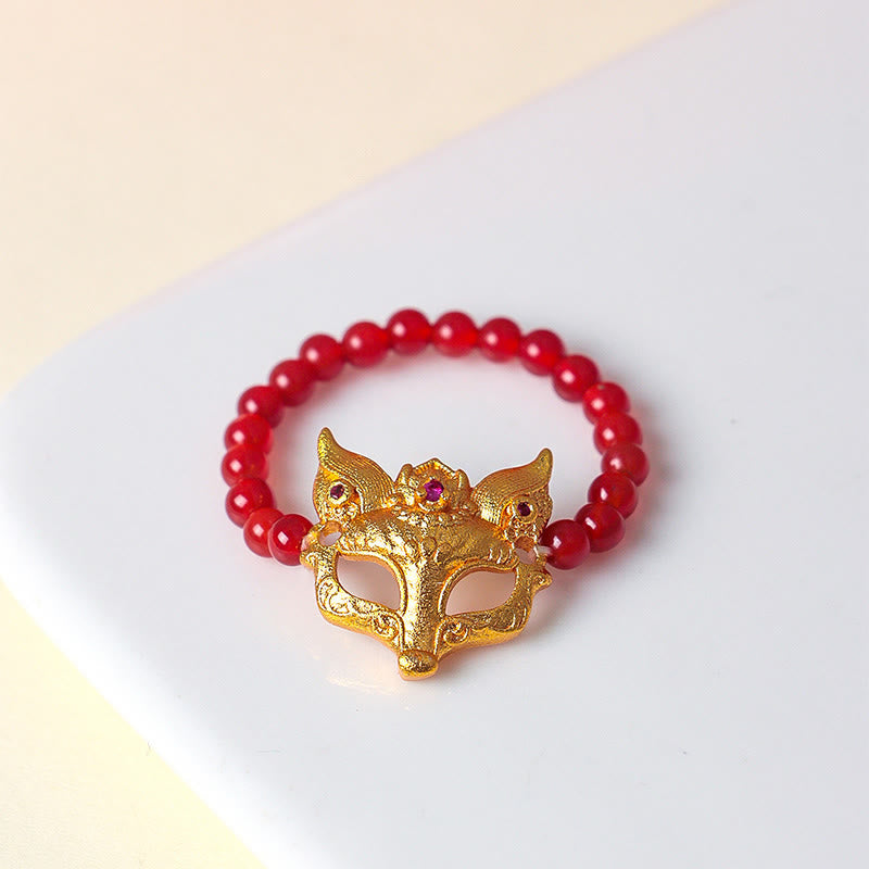 Buddha Stones Nine Tailed Fox South Red Agate Success Bracelet - image 12