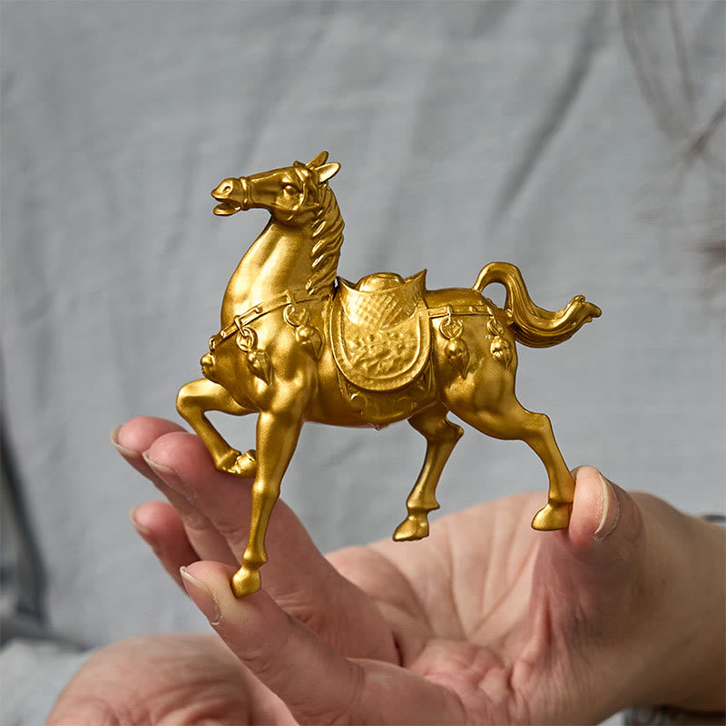 Buddha Stones Year of the Horse Ingot Success Alloy Home Decoration - Horse Wealth Ingot 8*7.5 cm - image 0