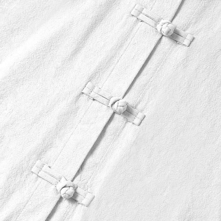 Buddha Stones Ethnic Frog-Button Long Sleeve Stand Collar Women's Cotton Shirt With Pockets - image 11