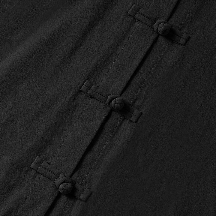 Buddha Stones Ethnic Frog-Button Long Sleeve Stand Collar Women's Cotton Shirt With Pockets - image 19