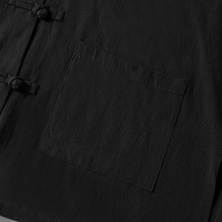 Buddha Stones Ethnic Frog-Button Long Sleeve Stand Collar Women's Cotton Shirt With Pockets - image 17