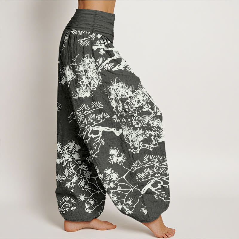 Buddha Stones Pure Cotton Pine Tree Branches Women's Elastic Waist Harem Pants - image 2