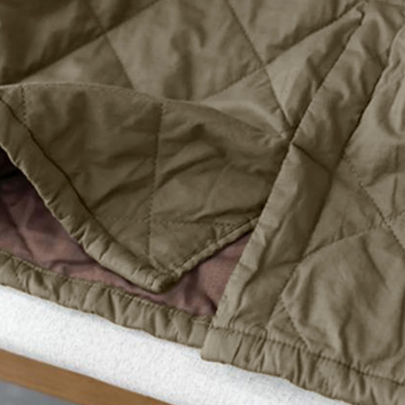 Buddha Stones Women's Plain Cotton Padded Thermal 7-8 Length Skirt With Pockets - image 7