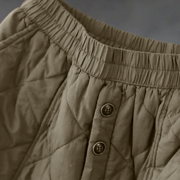 Buddha Stones Women's Plain Cotton Padded Thermal 7-8 Length Skirt With Pockets - image 3