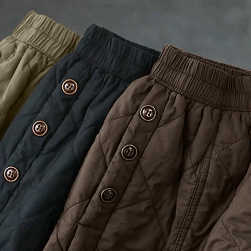 Buddha Stones Women's Plain Cotton Padded Thermal 7-8 Length Skirt With Pockets - image 15