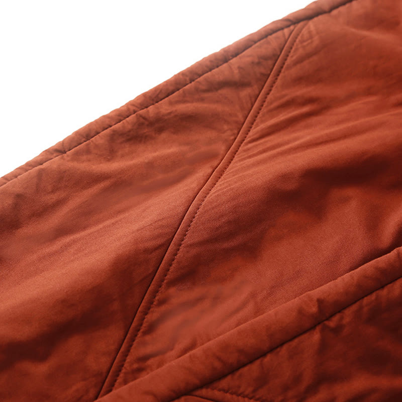 Buddha Stones Women's Winter Plain Elastic Waist Design Thickened Harem Pants With Pockets - image 10