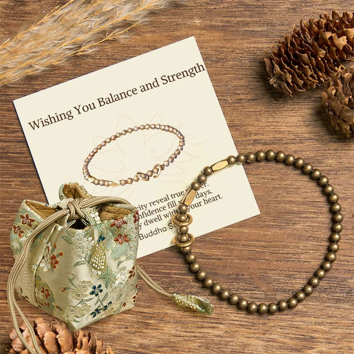 Buddha Stones "Wishing You Balance and Strength" Brass Bracelet Includes Gift Message Card - 20-21cm - Deluxe Gift Bag (+$9.59) - image 7