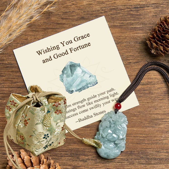 Buddha Stones "Wishing You Grace and Good Fortune" Jade Horse Necklace Includes Gift Message Card - Horse - Deluxe Gift Bag (+$12.59) - image 4