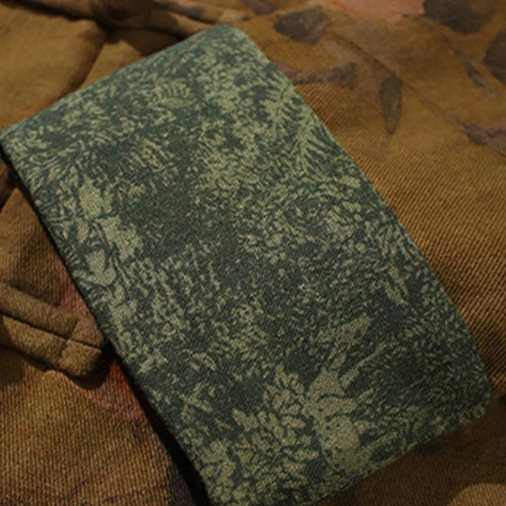 Buddha Stones Spring Printed Floral Pattern Men's Chinese Frog-button Long Sleeve Cotton Jacket - image 22