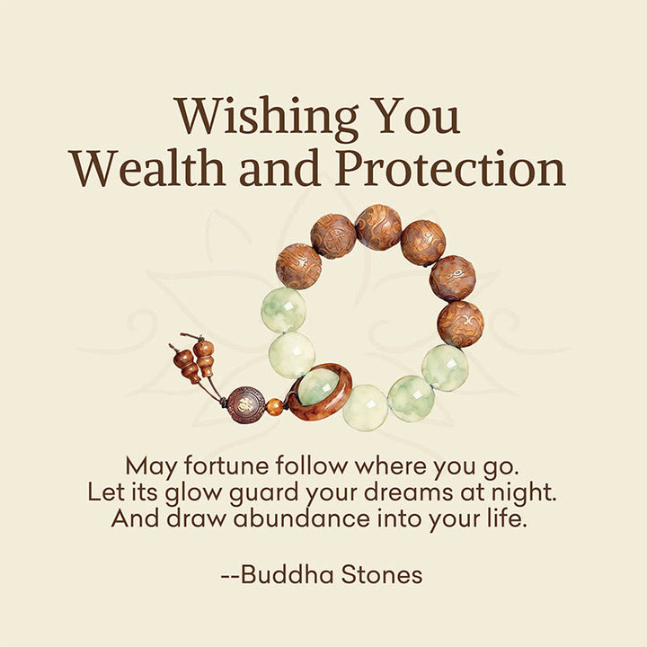 Buddha Stones "Wishing You Wealth and Protection" Sappan Wood Bracelet Includes Gift Message Card - image 2
