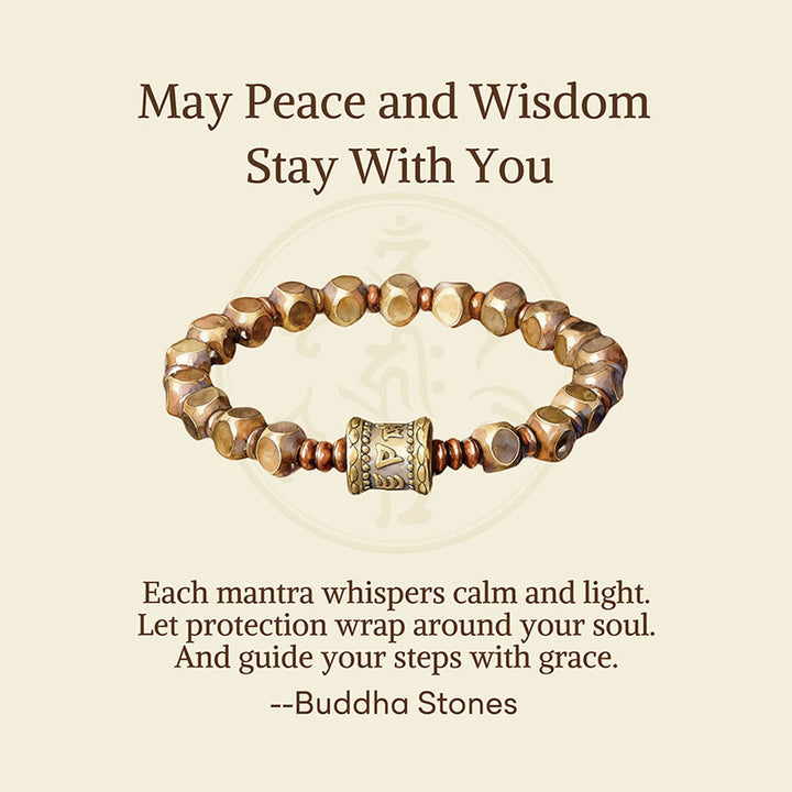 Buddha Stones "Wishing You Balance and Strength" Brass Amulet Bracelet Includes Gift Message Card - image 2