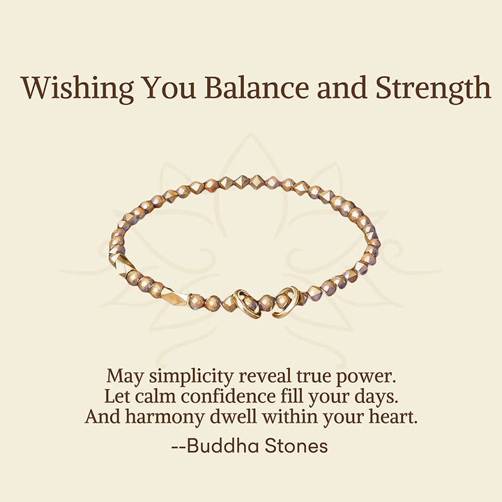 Buddha Stones "Wishing You Balance and Strength" Brass Bracelet Includes Gift Message Card - image 2