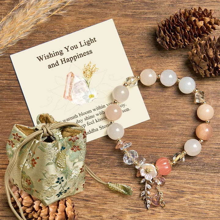 Buddha Stones "Wishing You Light and Happiness" Sun Stone Bracelet Includes Gift Message Card - Sun Stone(Wrist Circumference 14-16cm) - Deluxe Gift Bag (+$9.59) - image 7