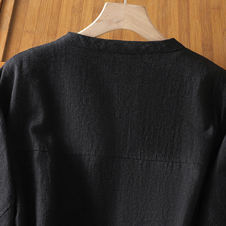 Buddha Stones Women's Cotton Zipper Design Double Layer Long Sleeve Jacket With Pockets - image 4