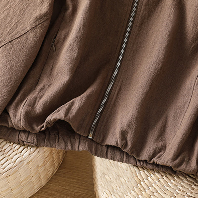 Buddha Stones Women's Cotton Zipper Design Double Layer Long Sleeve Jacket With Pockets - image 28