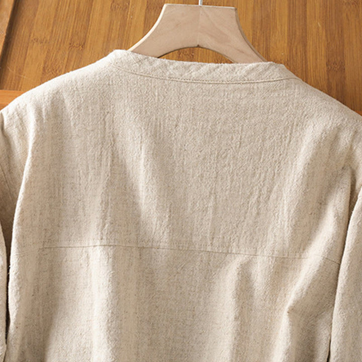 Buddha Stones Women's Cotton Zipper Design Double Layer Long Sleeve Jacket With Pockets - image 12