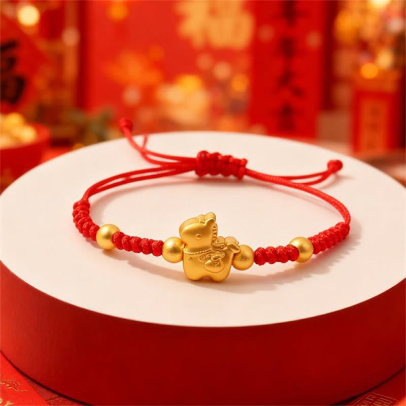 Buddha Stones Chinese Zodiac Year Of The Horse Braided Red String Protection Bracelet - Red String(Wrist Circumference: 12-22 cm) - image 0