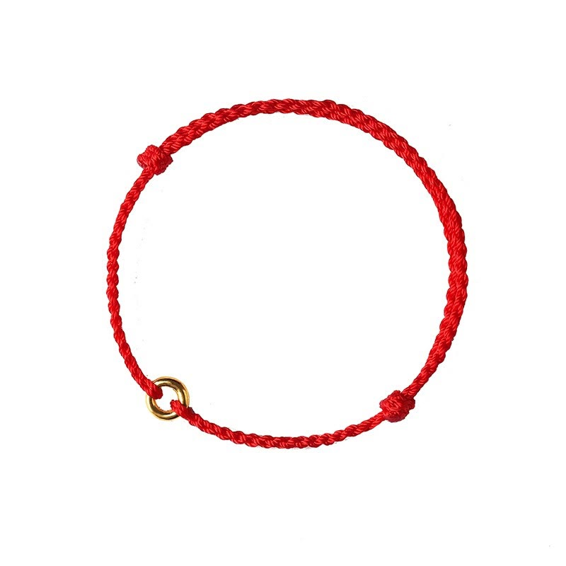 Buddha Stones Small Peace Buckle Braided String Adjustable Connection Bracelet Anklet - image 8