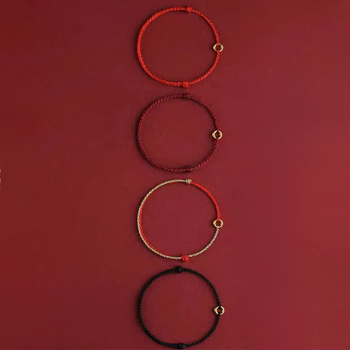 Buddha Stones Small Peace Buckle Braided String Adjustable Connection Bracelet Anklet - image 14