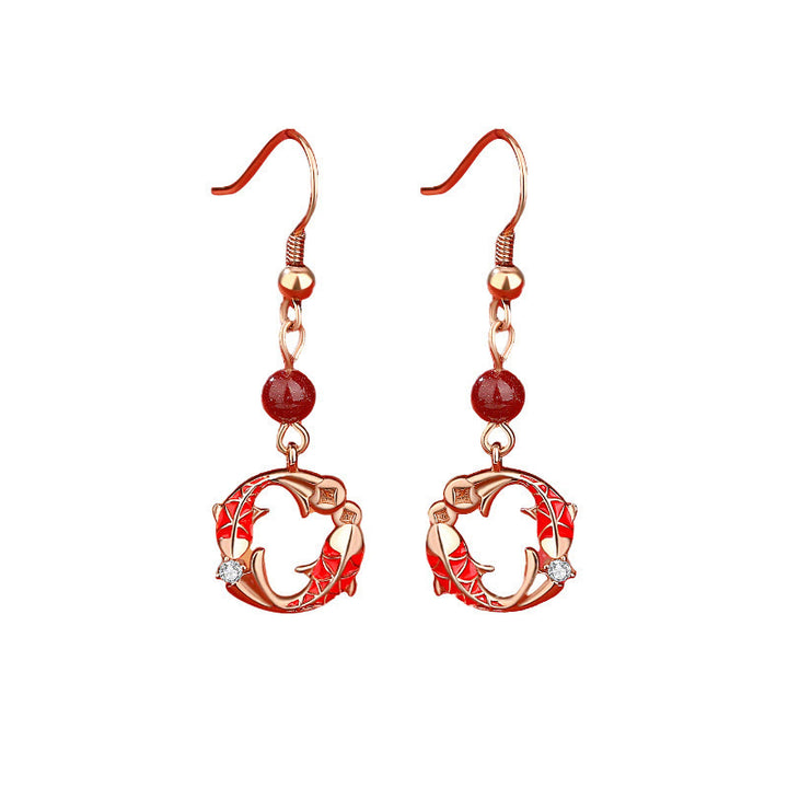 Buddha Stones 925 Sterling Silver Plated 18k Gold Koi Fish Cinnabar Red String Connection Bracelet - image 16