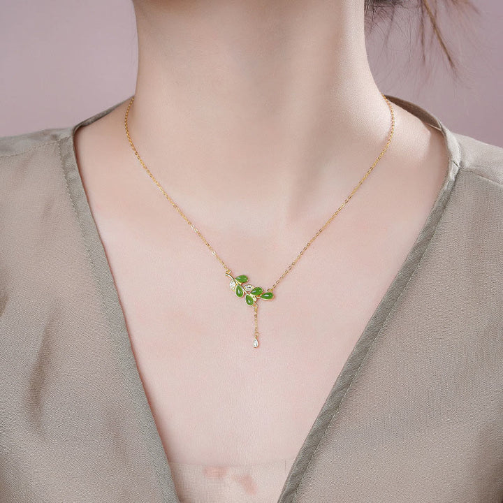 Buddha Stones 925 Sterling Silver Green Jasper Leave Design Balance Earrings - image 19