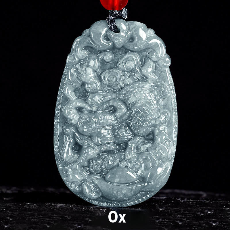 Buddha Stones Chinese Zodiac Jade Year of the Horse Luck Rope Necklace Pendant - Ox - image 11