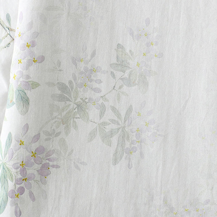 Buddha Stones Women's Purple Flower Leaves Frog-Button Design Long Sleeve Thermal Jacket - image 8