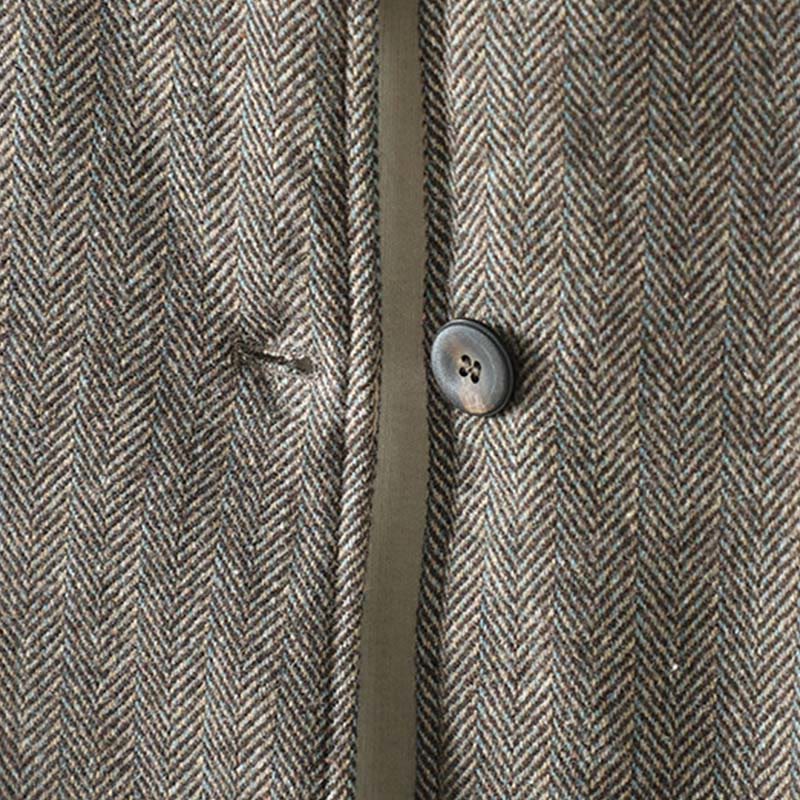 Buddha Stones Women's Brown Buttons Design Long Sleeve Thermal Jacket With Pockets - image 7