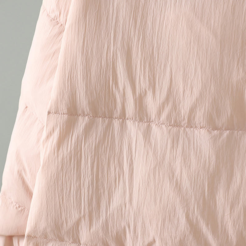 Buddha Stones Peach Blossom Embroidery Frog-Button Long Sleeve Thermal Women's Jacket With Pockets - image 12