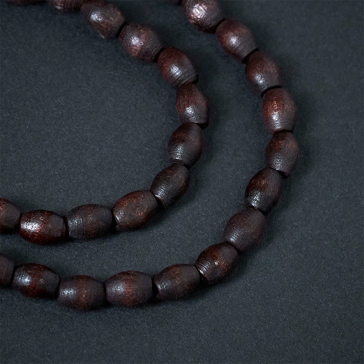 Buddha Stones Vintage Nepal Avalokitesvara Harmony Coconut Shell Beads Pendant Necklace - image 7