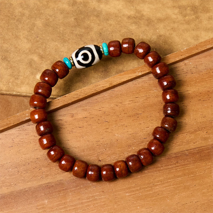 Buddha Stones Bone Beads Vajra Three-eyed Dzi Bead Luck Bracelet - image 10