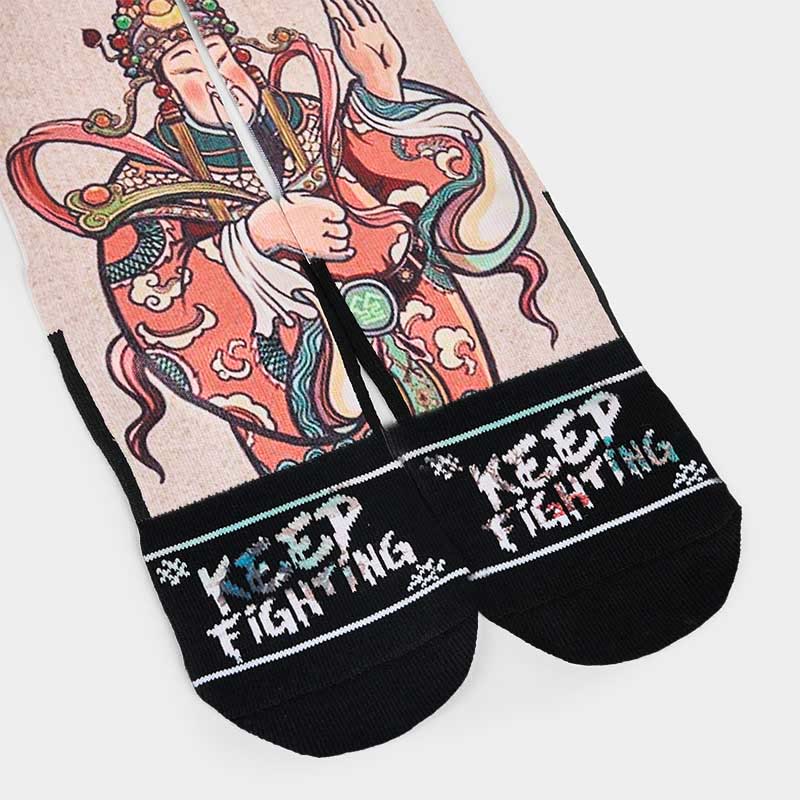 Buddha Stones Casual God Of Wealth Ruyi Handle Micro Crew Men Women Unisex Socks - image 12