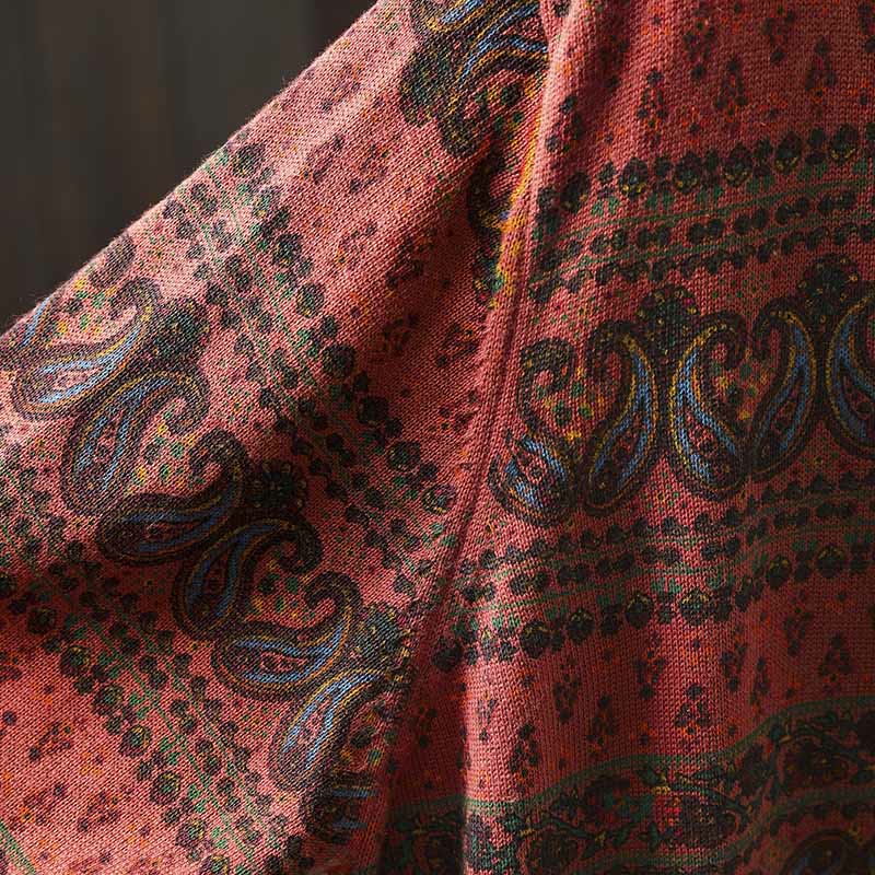 Buddha Stones Fall Plant Floral Pattern Crew Neck Long Sleeve Women's Cotton Sweater With Pocket - image 9