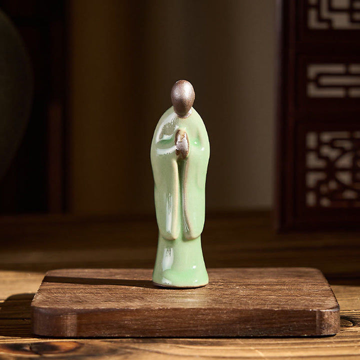 Buddha Stones Meditation Monk Ceramic Statue Serenity Home Decoration - image 28