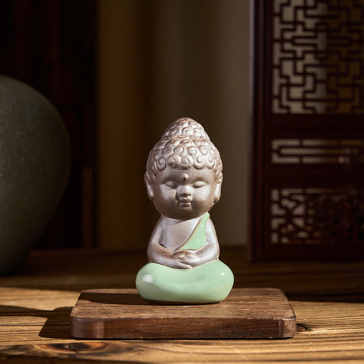 Buddha Stones Prayer Meditation Resting Monk Ceramic Statue Serenity Home Decoration - image 23