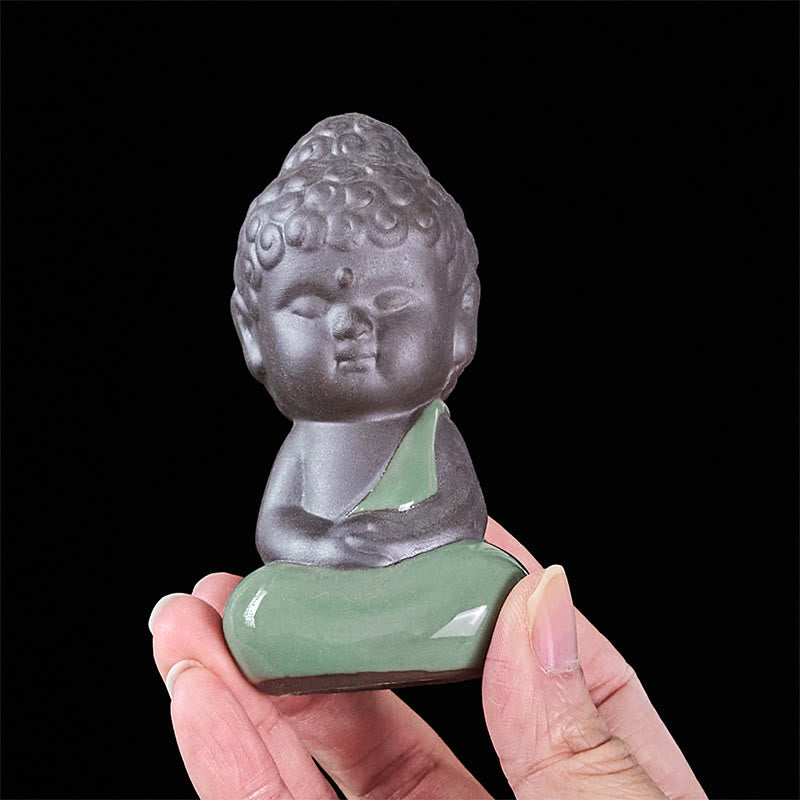 Buddha Stones Prayer Meditation Resting Monk Ceramic Statue Serenity Home Decoration - image 28