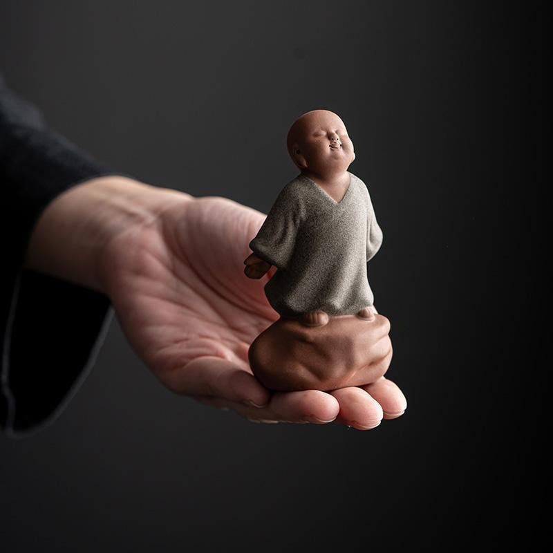 Buddha Stones Looking Up Resting Monk Ceramic Statue Compassion Home Decoration - image 7