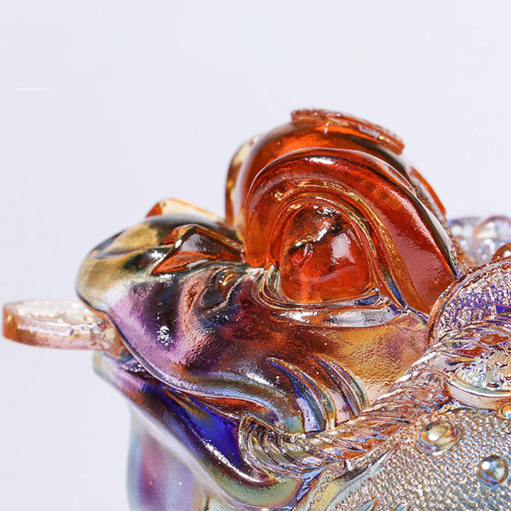 Buddha Stones Feng Shui Frog Coins Handmade Liuli Crystal Art Piece Wealth Home Office Decoration - image 10