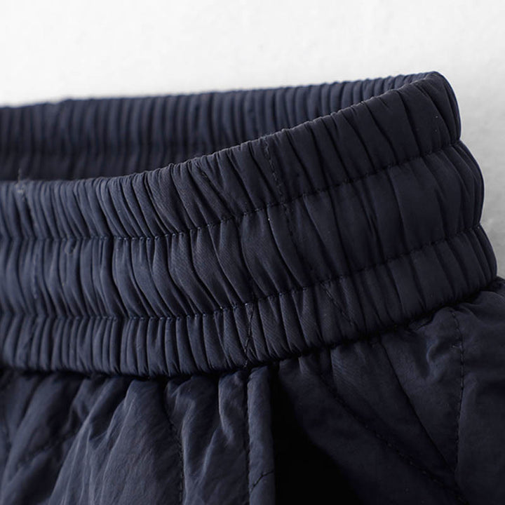 Buddha Stones Women's Plain Elastic Cuff Design Drawstring Thermal Thickened Pants With Pockets - image 4