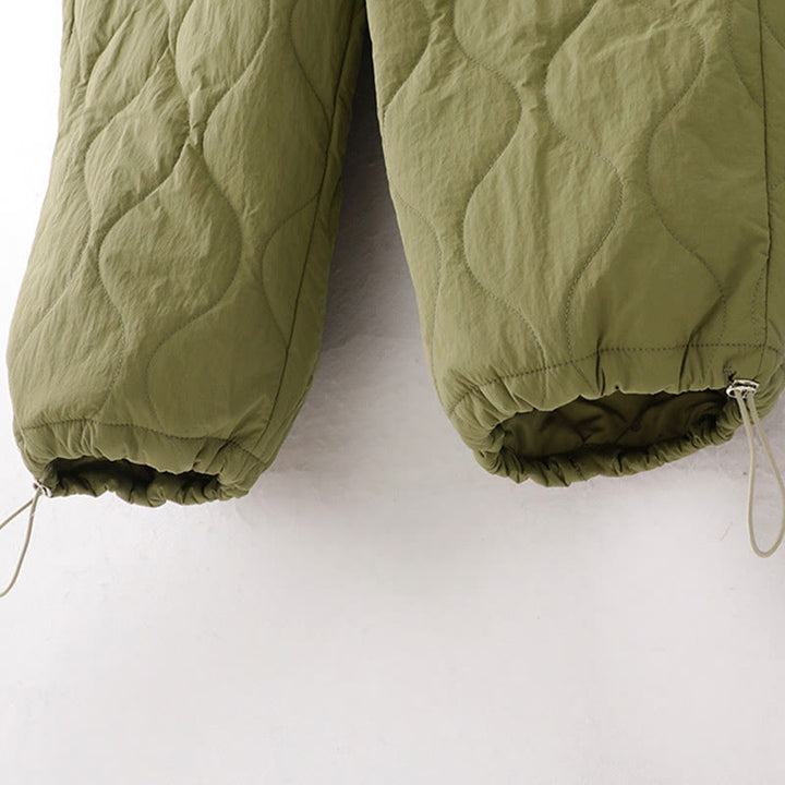 Buddha Stones Women's Plain Elastic Cuff Design Drawstring Thermal Thickened Pants With Pockets - image 19