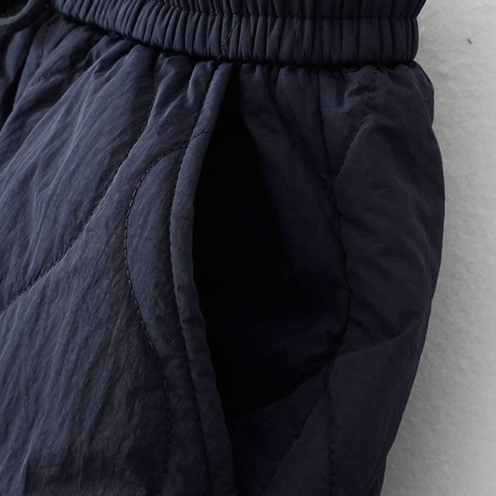 Buddha Stones Women's Plain Elastic Cuff Design Drawstring Thermal Thickened Pants With Pockets - image 5