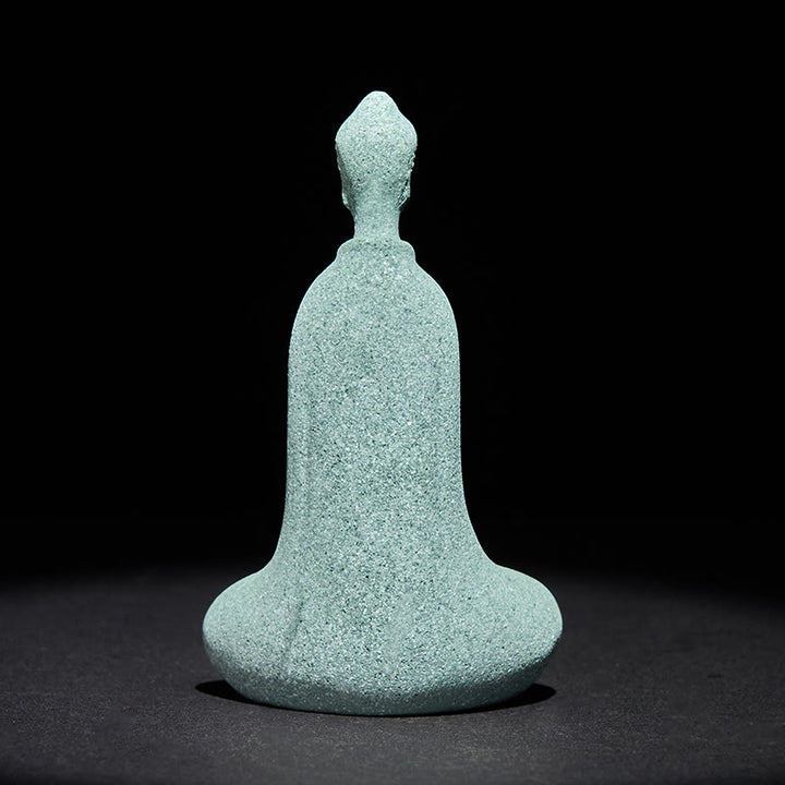 Buddha Stones Meditation Buddha Statue Sandstone Home Figure Desk Decoration 6*4.5*9.5cm - image 4