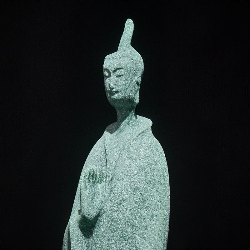 Buddha Stones Meditation Buddha Standing Statue Sandstone Home Decoration 3.8*6.5*17cm - image 7