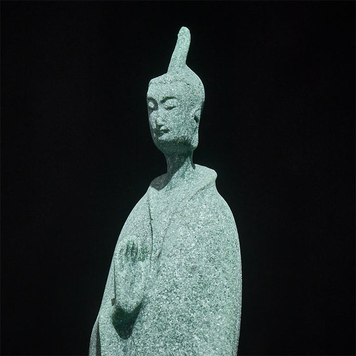 Buddha Stones Meditation Buddha Standing Statue Sandstone Home Decoration 3.8*6.5*17cm - image 7