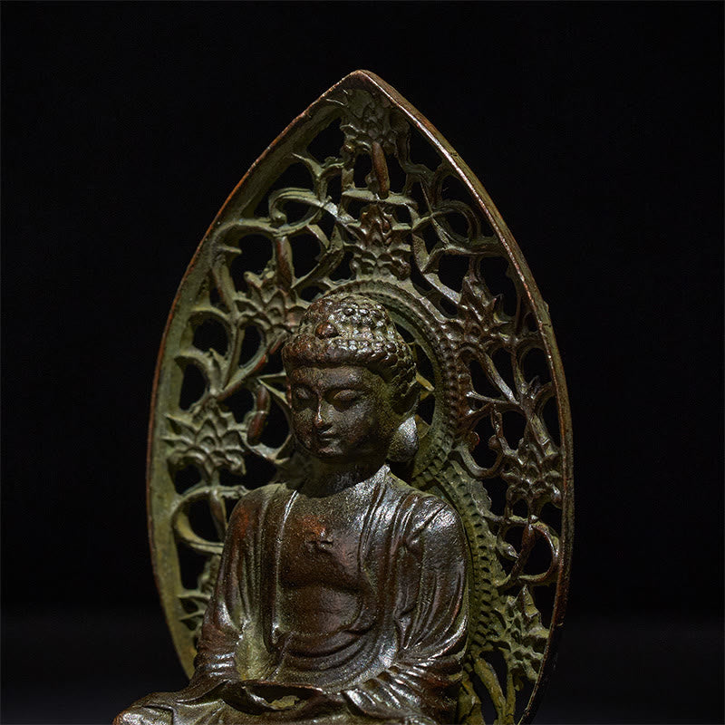 Buddha Stones Tathagata Buddha Alloy Statue Zen Home Decoration 9*4.5 cm - image 7