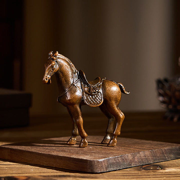 Buddha Stones Ancient Year of the Horse Alloy Home Decoration 7.5*2.6*7 cm - image 1